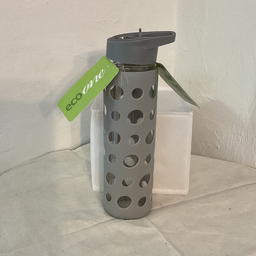 Eco One Glass Sport Bottle, 18oz./532ml., Gray, NWT, BPA Free